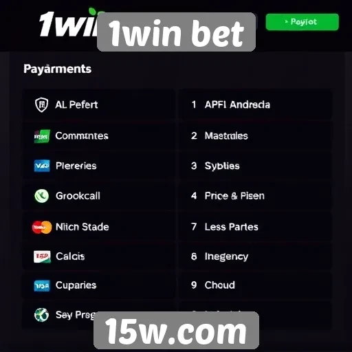 Métodos de pagamento disponíveis no 1win bet